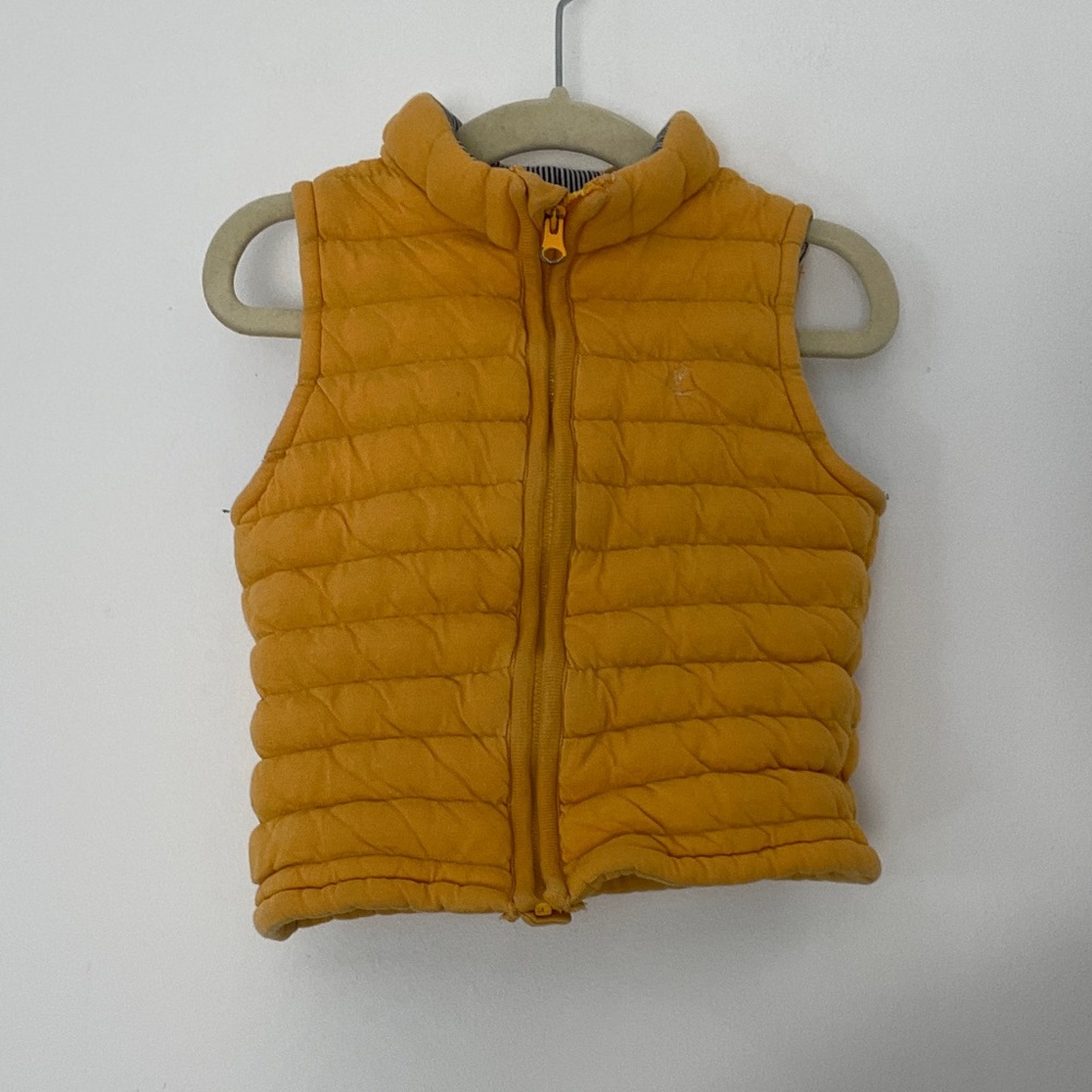 Petit Bateau Yellow Orange Sleeveless Vest Padded CUTE size 24 months